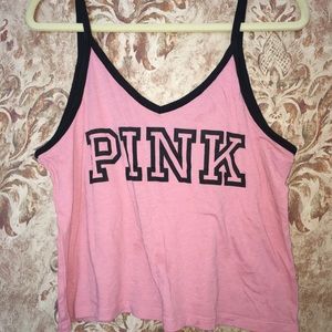Cropped pink tank top